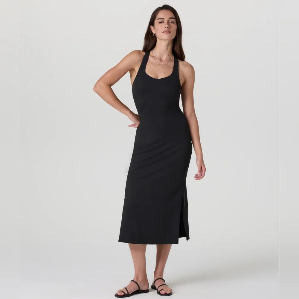 NWT Women's Vuori Halo Racerback Dress. In Solid Black. Last One!!!!! Size is XS - Picture 4 of 5